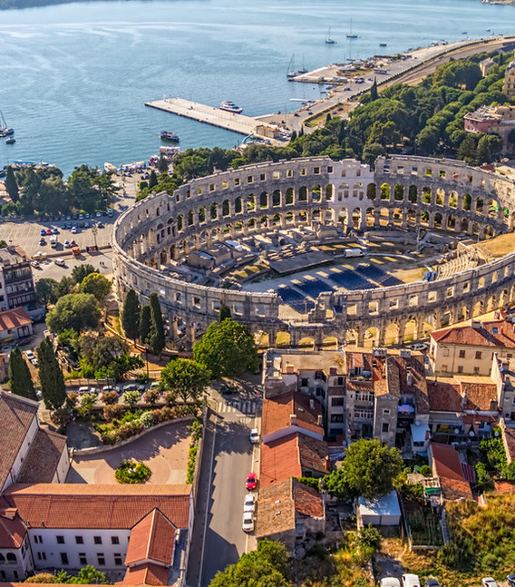 Roman time arena in Pula, detail, Croatia. UNESCO world heritage site.jpg